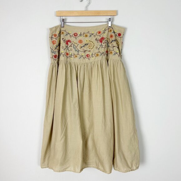 Y2K A-line Skirt Floral Embroidery Westbound Boho Hippie Festival Size 18W Women - Picture 1 of 4